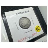 Eight Silver Barber Dimes - two each of 1903, 1907, 1911, and 1916