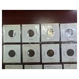 Twenty Eight Carded Earlier Date Lincoln Wheat Cents and two sets of BU 1943 PDS Steel Cents (34 Coins in all)