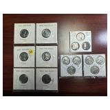 Fifteen Mostly Very High Grade1943 Steel Cents:  6  1943-Ps and three 3-coin 1943 PDS sets.