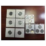 Fifteen Mostly Very High Grade1943 Steel Cents:  6  1943-Ps and three 3-coin 1943 PDS sets.