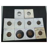 Ten Early and Better Date Lincoln Wheat Cents - (3) 1909; 1909 VDB, 1911-D, 1913-D, 1913-S, 1922-D, 1923-S and 1929-S - Greysheet Value for these coins at G4 is $36.25