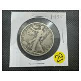 1935 Walking Liberty Silver Half Dollar