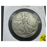 1940 Walking Liberty Silver Half Dollar