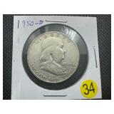 1950-D  Franklin Silver Half Dollar