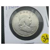 1950-D  Franklin Silver Half Dollar
