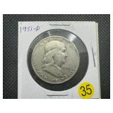 1951-D  Franklin Silver Half Dollar