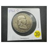 1952-D  Franklin Silver Half Dollar