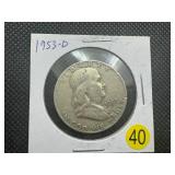1953-D  Franklin Silver Half Dollar