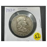 1953-D  Franklin Silver Half Dollar