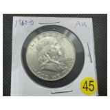 1960-D  Franklin Silver Half Dollar - Marked AU When Purchased