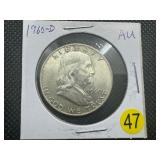 1960-D  Franklin Silver Half Dollar - Marked AU When Purchased