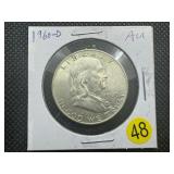 1960-D  Franklin Silver Half Dollar - Marked AU When Purchased