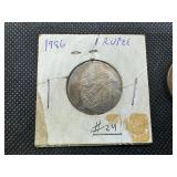 127 Foreign Coins: 1960 (Mex.) Twenty Centavos ; 1896 Indian Rupee; 48 Mex. 5 Centavos; 40 Canadian Nickels; 37  Canadian Cents