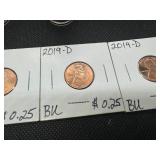 Fifty Brilliant Uncirculated 1973-S Lincon Cents, Two 2019 BU Lincoln Cents Two 2019-D BU Lincoln Cents and 32 Steel Lincoln Cents