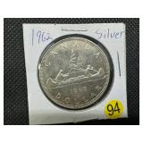 1962 Silver Canadian Dollar