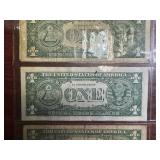 Four 1957 A $1.00 Silver Certificates