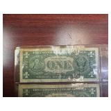 Four 1957 A $1.00 Silver Certificates