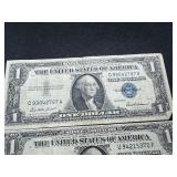 1935 D Blue Seal $1.00 Silver Certificate and 1957 Blue Seal $1.00 Silver Certificate