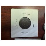 1869 Seated Liberty Dime, 1872 Shield Nickel; Damaged Barber Dime, No Date 2 Cent Coin, No Date Flying Eagle Cent, 8 Ancient Coins in holders 6 Shield Nickels - 19 Coins