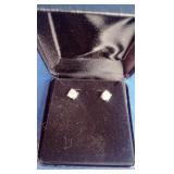 Sterling Silver 1-1/2 ct tw Diamond Solitaire Stud Earrings