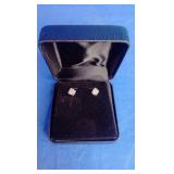 Sterling Silver 1-1/2 ct tw Diamond Solitaire Stud Earrings