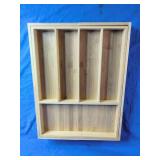 VaeFae Bamboo Drawer Organizer, Expandable Silverware Drawer Organizer, Cutlery Tray with Dividers for Kitchen Utensils, Medium