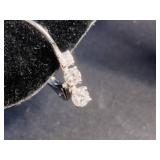 Rhodium Over 10K White Gold 1/4 ct tw Lab-Grown Diamond Drop Earrings