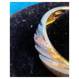 18K Gold Over Sterling Silver Two-Tone Unisex Diamond-Accent Wedding Band - Size 14