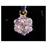 10K Gold 1/4 ct tw Diamond Flower Pendant