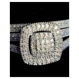 Sterling Silver 1/4 ct tw Diamond Bridal Set - Size 8.5