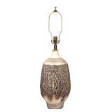 Large Brown and Oatmeal Glazed Ceramic Table Lamp by Design Technics for Gabberts Furniture