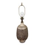 Large Brown and Oatmeal Glazed Ceramic Table Lamp by Design Technics for Gabberts Furniture