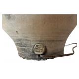 Large Brown and Oatmeal Glazed Ceramic Table Lamp by Design Technics for Gabberts Furniture