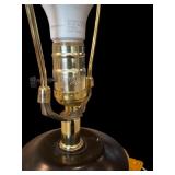 Lovely Vintage Ceramic Green Lamp Base with Flowers