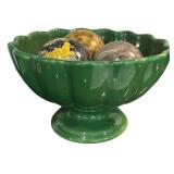 Beautiful Decor Crate & Barrel Green Decorative Bowl and Decorative Spheres