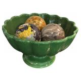 Beautiful Decor Crate & Barrel Green Decorative Bowl and Decorative Spheres