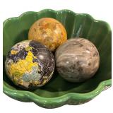 Beautiful Decor Crate & Barrel Green Decorative Bowl and Decorative Spheres