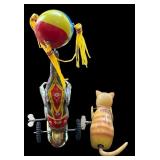 Vintage Tin Wind-up Toys Including Shylling Elephant on Bike Windup (original box) and Cat and Ball