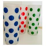 Set of Six Vintage Anchor Hocking Frosted Dots Tumblers