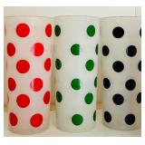 Set of Six Vintage Anchor Hocking Frosted Dots Tumblers