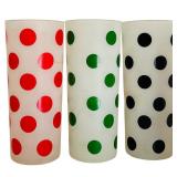 Set of Six Vintage Anchor Hocking Frosted Dots Tumblers