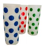 Set of Six Vintage Anchor Hocking Frosted Dots Tumblers