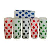 Set of Six Vintage Anchor Hocking Frosted Dots Tumblers