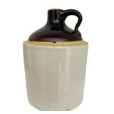 Vintage Roseville Stoneware Blue Spongeware Crock and Vintage Two Tone Stoneware Jug