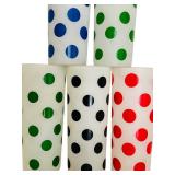 Set of Six Vintage Anchor Hocking Frosted Dots Tumblers