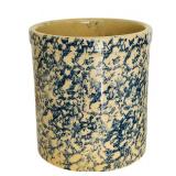 Vintage Roseville Stoneware Blue Spongeware Crock and Vintage Two Tone Stoneware Jug
