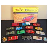 Vintage Hot Wheels Die Cast Toy Cars and Carrying Case