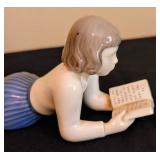 Bing & Grøndahl Porcelain Girl Reading Figurine