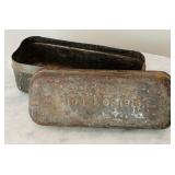 Vintage Collectables including Two Wooden Boxes, Black Fountain Pen, WW1 Army 1916 Bacon Tin and More!