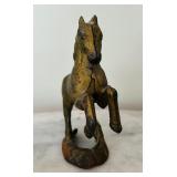 Vintage Cast Iron Rearing Stallion Horse